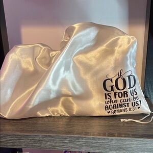 White Satin hand embellished dust Bag 🧩